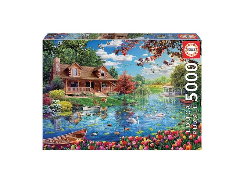 EDUCA Puzzle Haus Am See Anz Teile 5000 Puzzle Welt Ch